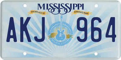 MS license plate AKJ964