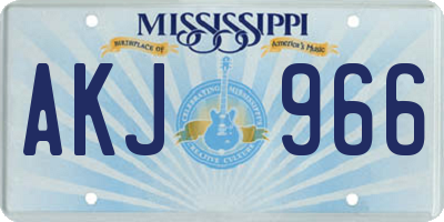 MS license plate AKJ966