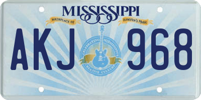 MS license plate AKJ968