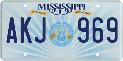 MS license plate AKJ969
