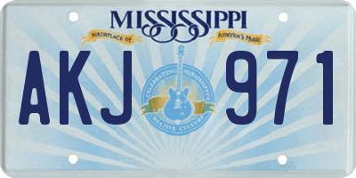 MS license plate AKJ971