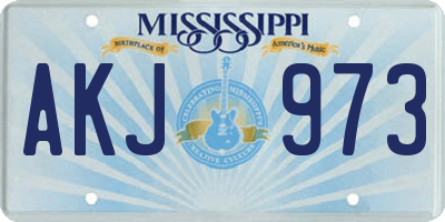 MS license plate AKJ973