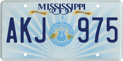 MS license plate AKJ975
