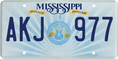 MS license plate AKJ977