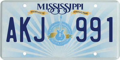 MS license plate AKJ991