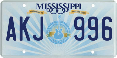 MS license plate AKJ996