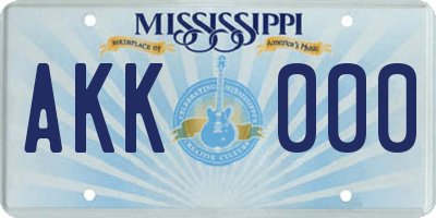 MS license plate AKK000
