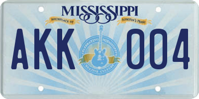 MS license plate AKK004