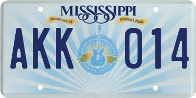 MS license plate AKK014