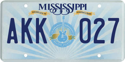 MS license plate AKK027