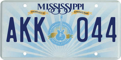 MS license plate AKK044