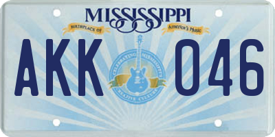 MS license plate AKK046