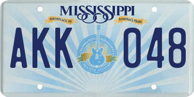 MS license plate AKK048