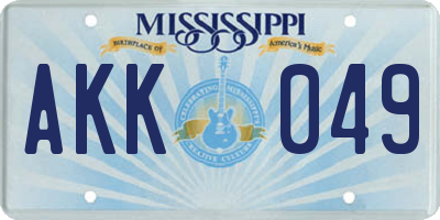 MS license plate AKK049
