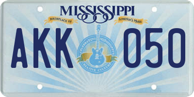 MS license plate AKK050