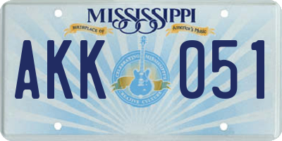 MS license plate AKK051