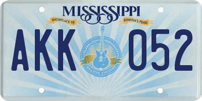 MS license plate AKK052