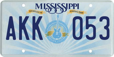 MS license plate AKK053