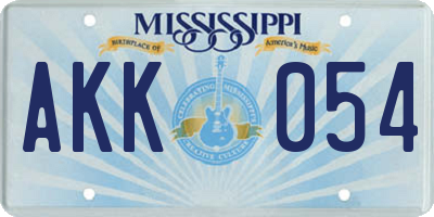 MS license plate AKK054
