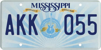 MS license plate AKK055