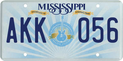 MS license plate AKK056