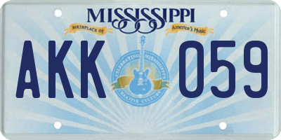 MS license plate AKK059