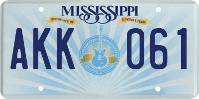 MS license plate AKK061