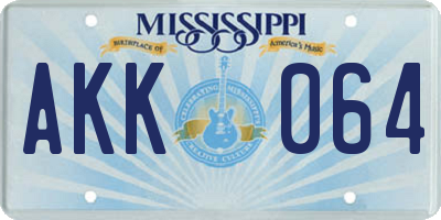 MS license plate AKK064