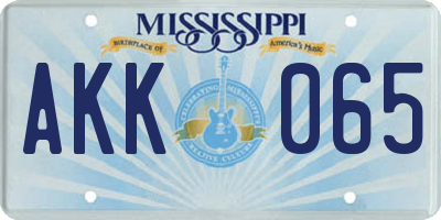 MS license plate AKK065