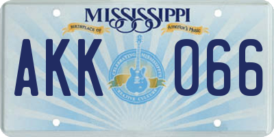 MS license plate AKK066