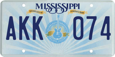 MS license plate AKK074