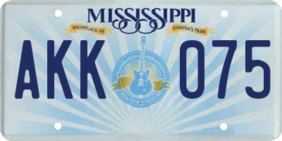 MS license plate AKK075