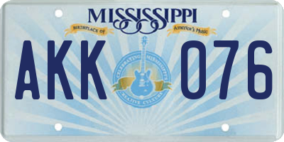 MS license plate AKK076