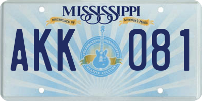 MS license plate AKK081