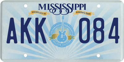 MS license plate AKK084