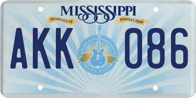 MS license plate AKK086