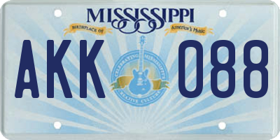 MS license plate AKK088