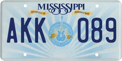 MS license plate AKK089