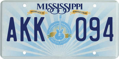 MS license plate AKK094