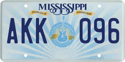 MS license plate AKK096