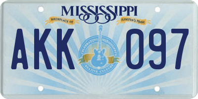 MS license plate AKK097