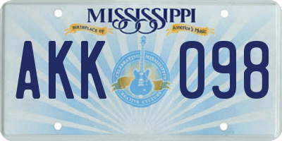 MS license plate AKK098