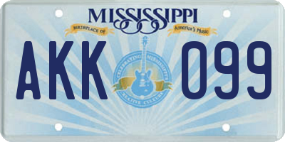 MS license plate AKK099