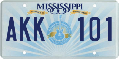 MS license plate AKK101