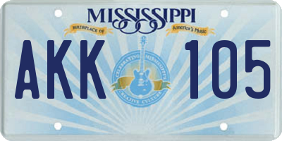 MS license plate AKK105