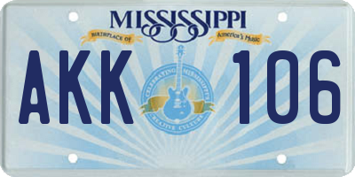 MS license plate AKK106