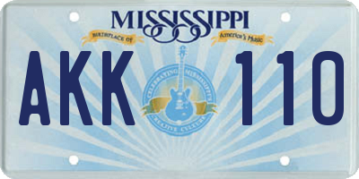 MS license plate AKK110