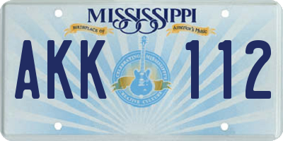 MS license plate AKK112