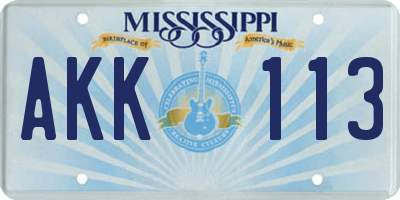MS license plate AKK113