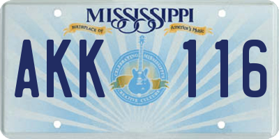 MS license plate AKK116
